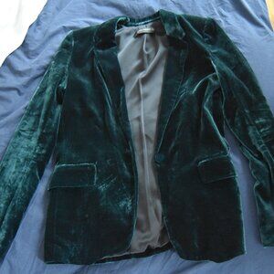 Zara Woman Green Velvet Blazer - Size XS